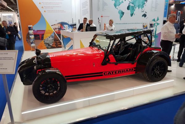 Racing car with carbon fibre panels